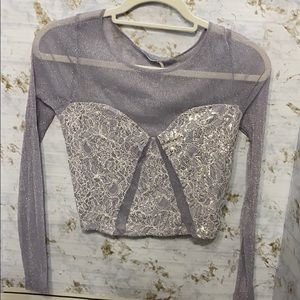 mimichi blue violet crop top
